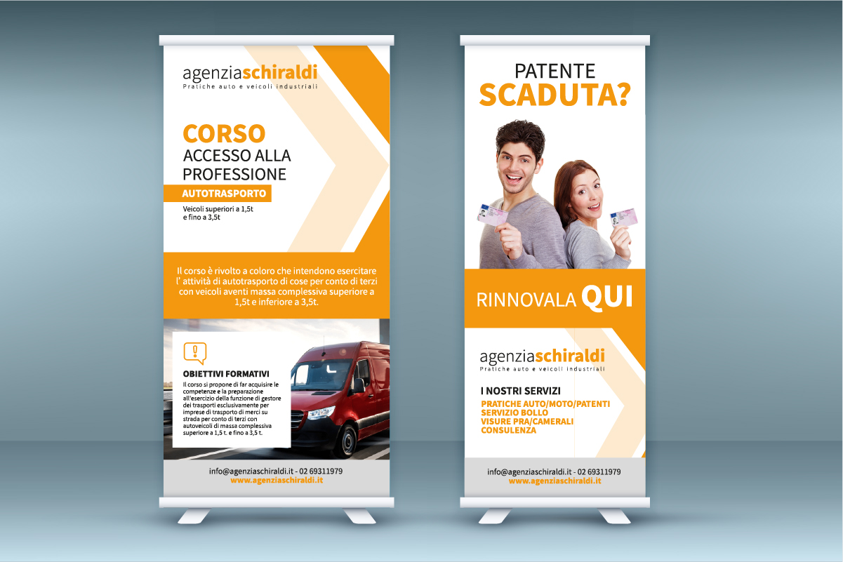 Realizzazione grafica roll up Agenzia Schiraldi