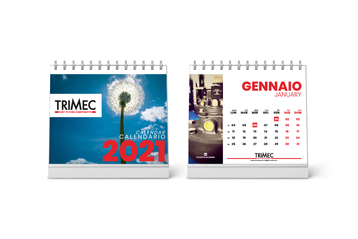 Realizzazione grafica calendario da tavolo Trimec